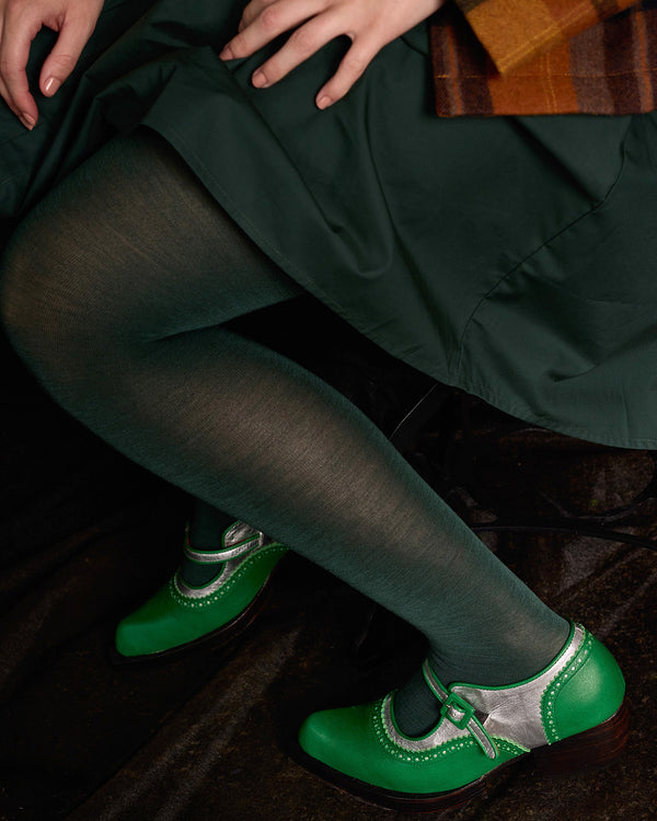 Tightology 'Luxe' Merino Wool Tights in Green
