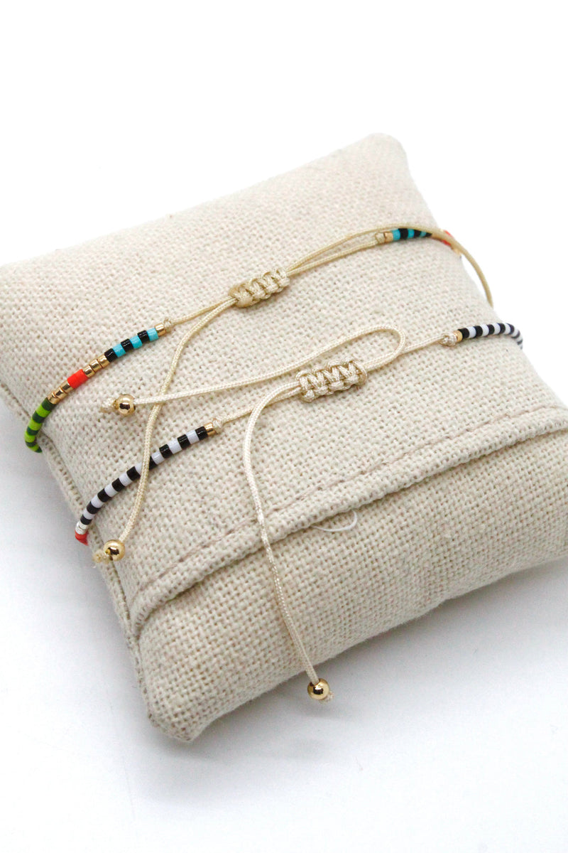 Lizou Rainbow Miyuki Seed Bead Bracelet with Charm