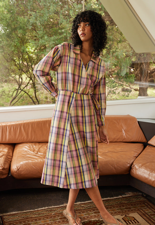 Nancybird Bela Wrap Dress in Acid Check