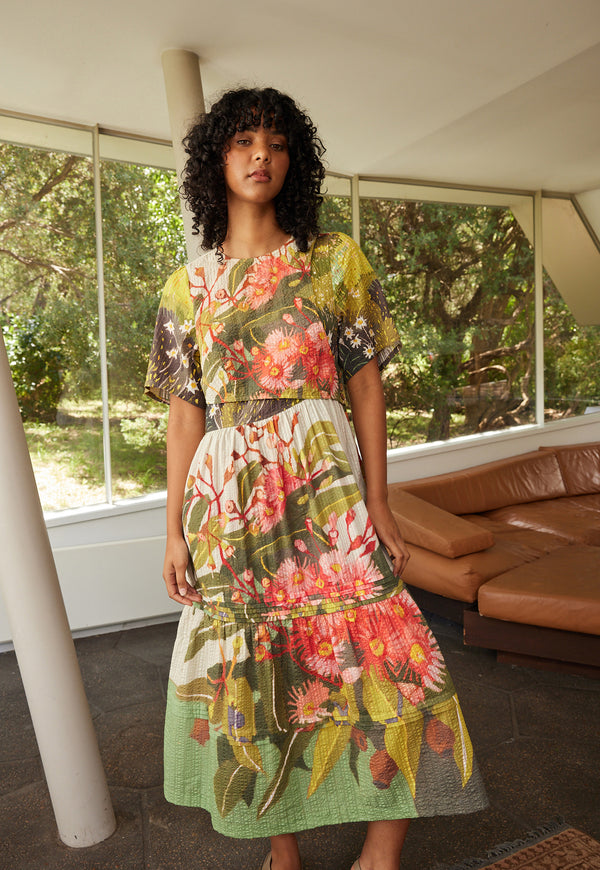 Nancybird Tiered Mabel Dress in Flowering Gum