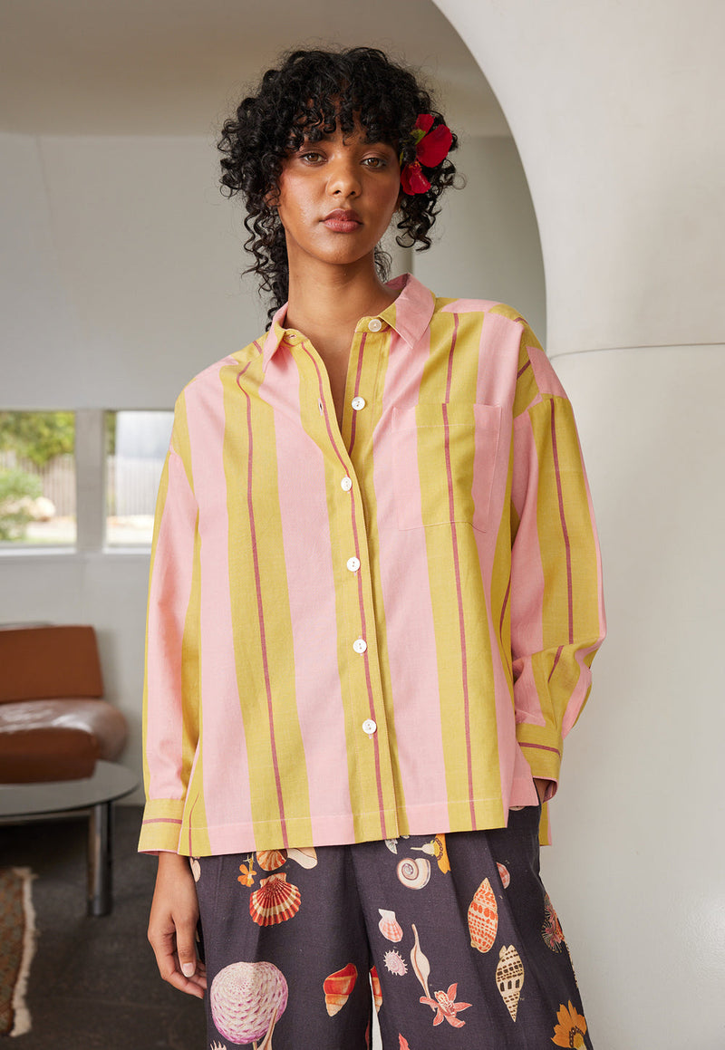 Nancybird Sabine Shirt in Dusk Stripe