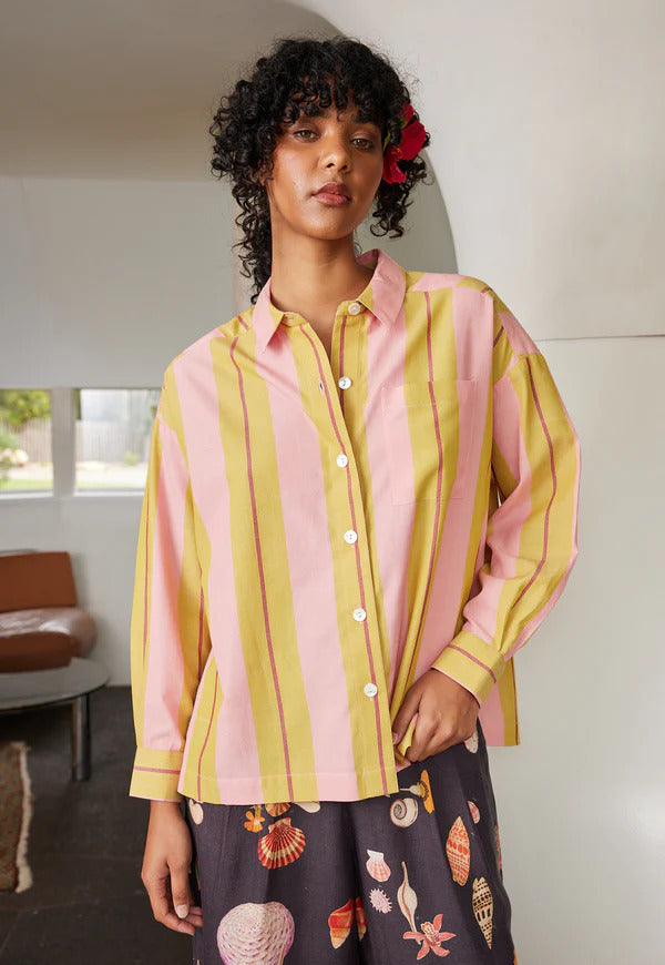 Nancybird Sabine Shirt in Dusk Stripe