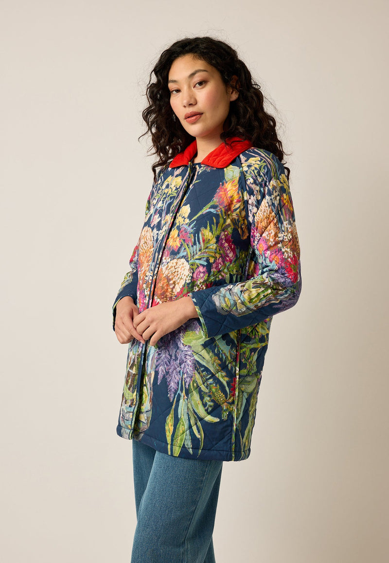 Nancybird Flora Trench Coat in Blossom Bouquet