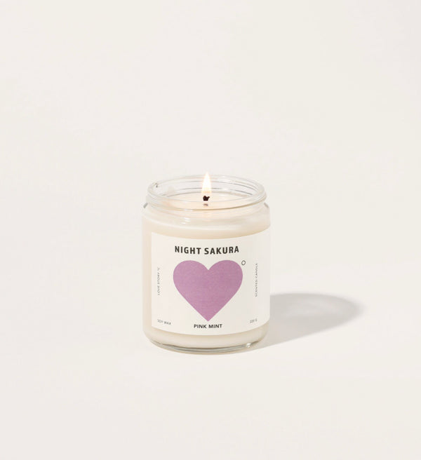 Pink Mint Night Sakura Candle