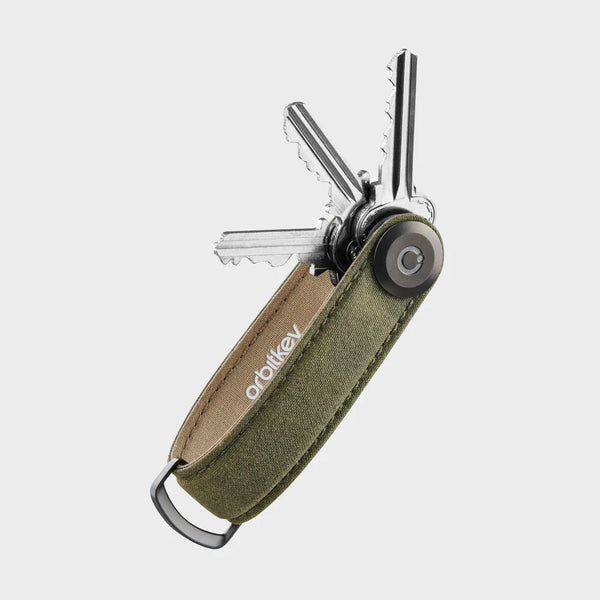 Orbitkey Key Organiser Waxed Canvas in Khaki Green