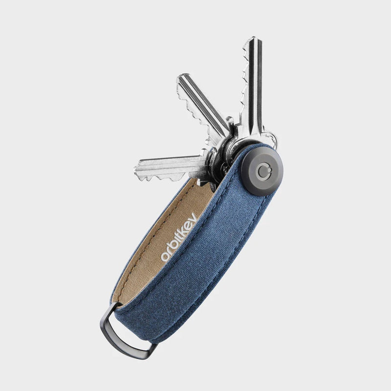 Orbitkey Key Organiser Waxed Canvas in Navy Blue