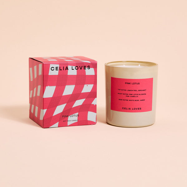 Celia Loves Pink Lotus Candle 395g
