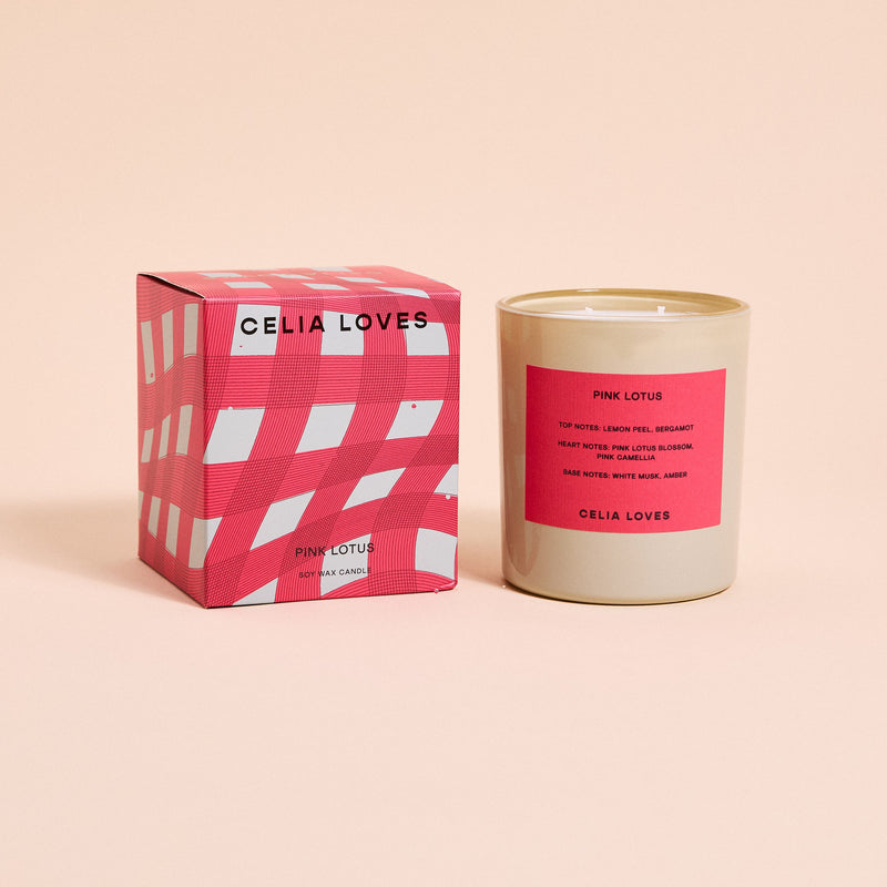 Celia Loves Pink Lotus Candle 395g