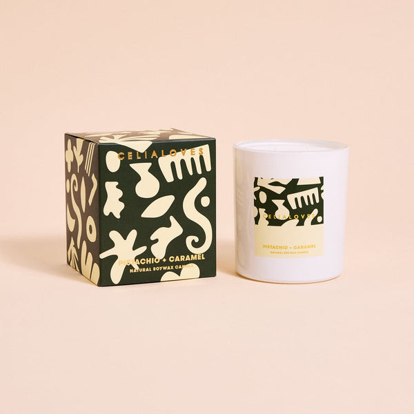 Celia Loves Pistachio & Caramel Candle 395g