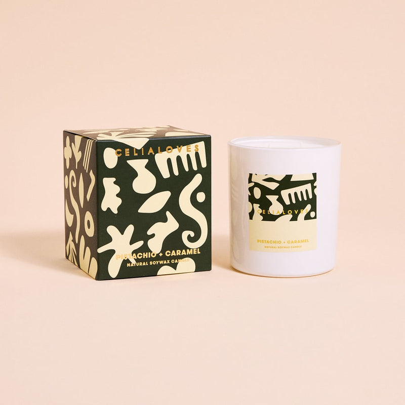 Celia Loves Pistachio & Caramel Candle 395g