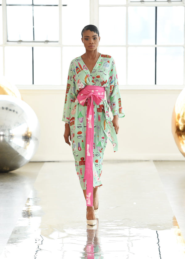 Tara Whalley Beauty Queen Long Wrap Dress | Belt Sold Separately