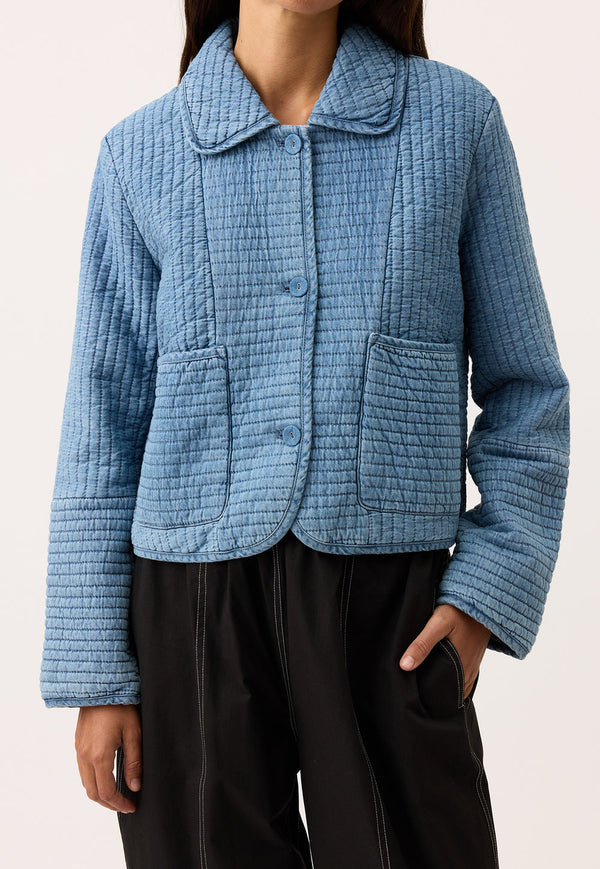 Nancybird Nadia Quilted Jacket in Denim