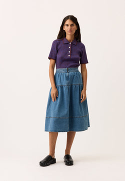 Nancybird Leni Skirt in Denim