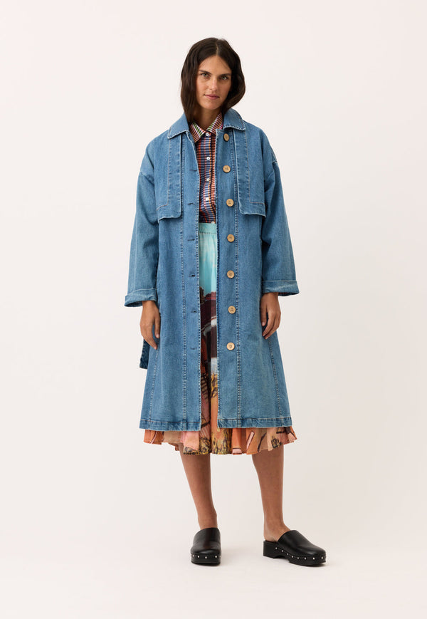 Nancybird Linu Trench in Denim