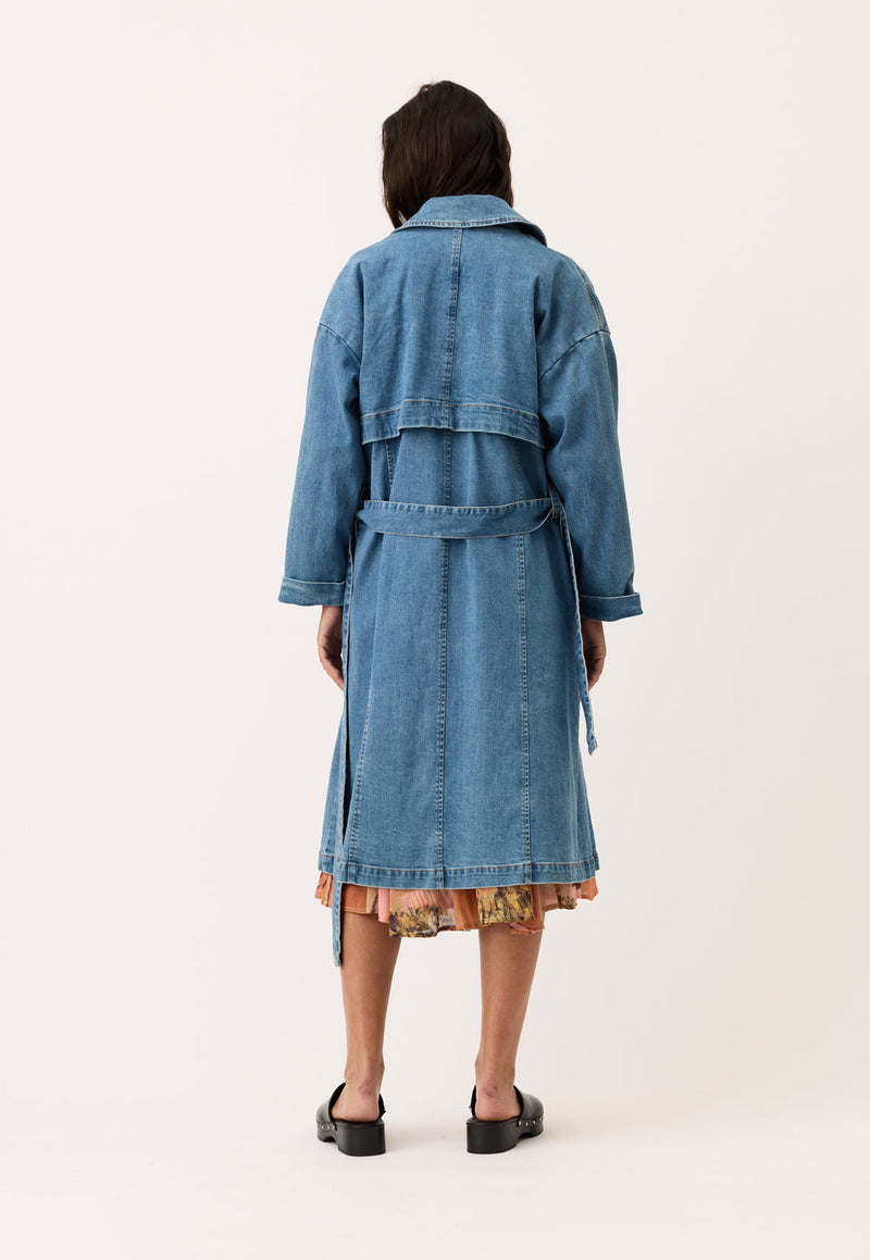 Nancybird Linu Trench in Denim