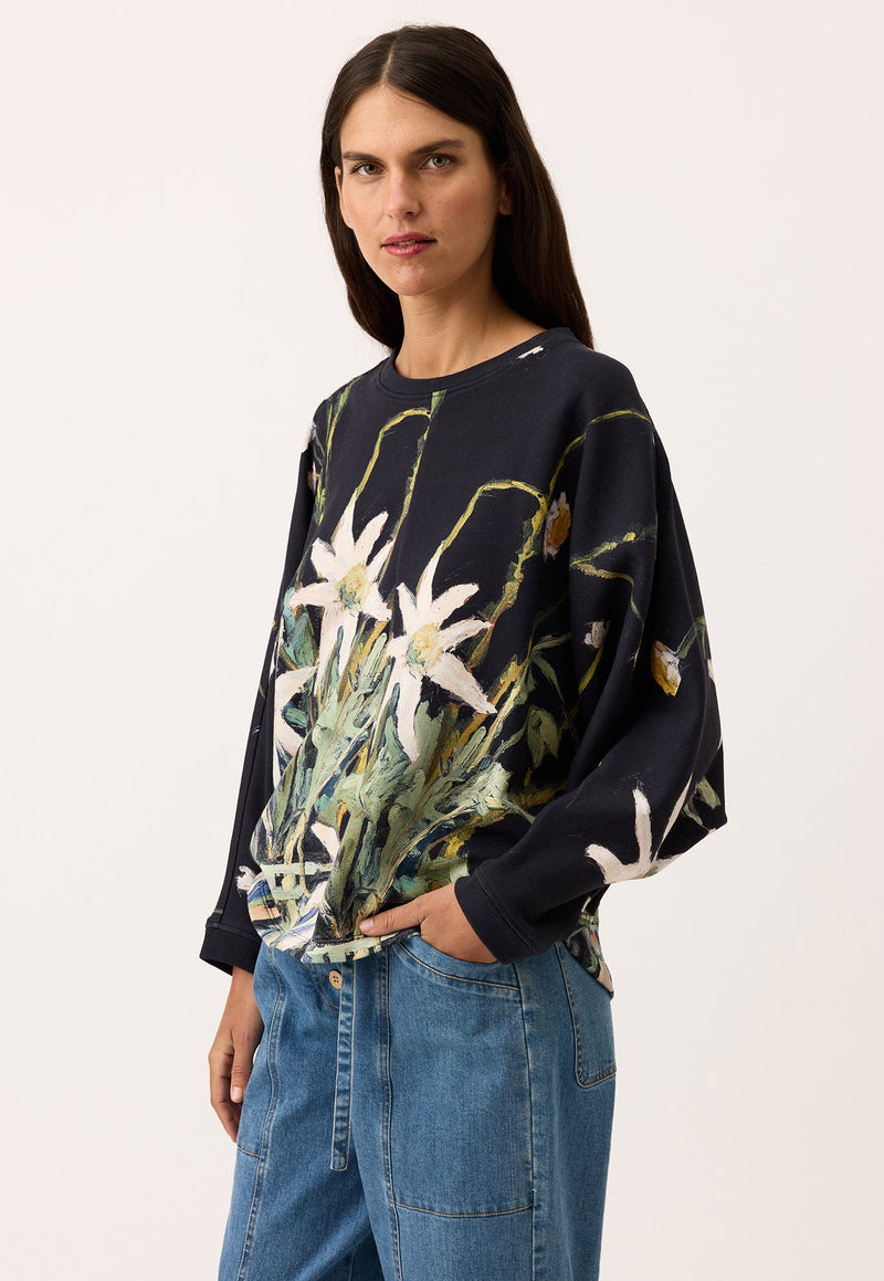 Nancybird Dahlia Batwing Sweat in Still Life