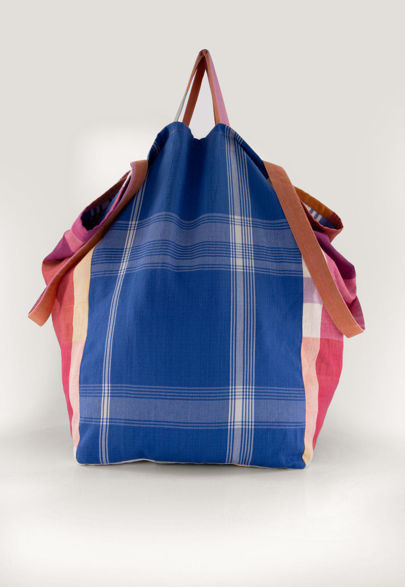 Nancybird Remnant Woven Tote in Plaid