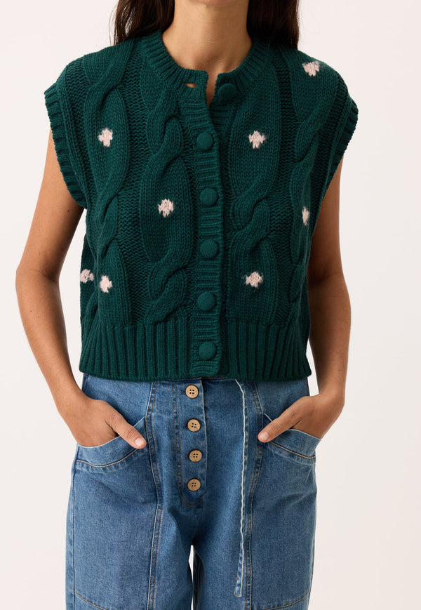 Nancybird Eugenia Vest in Forest