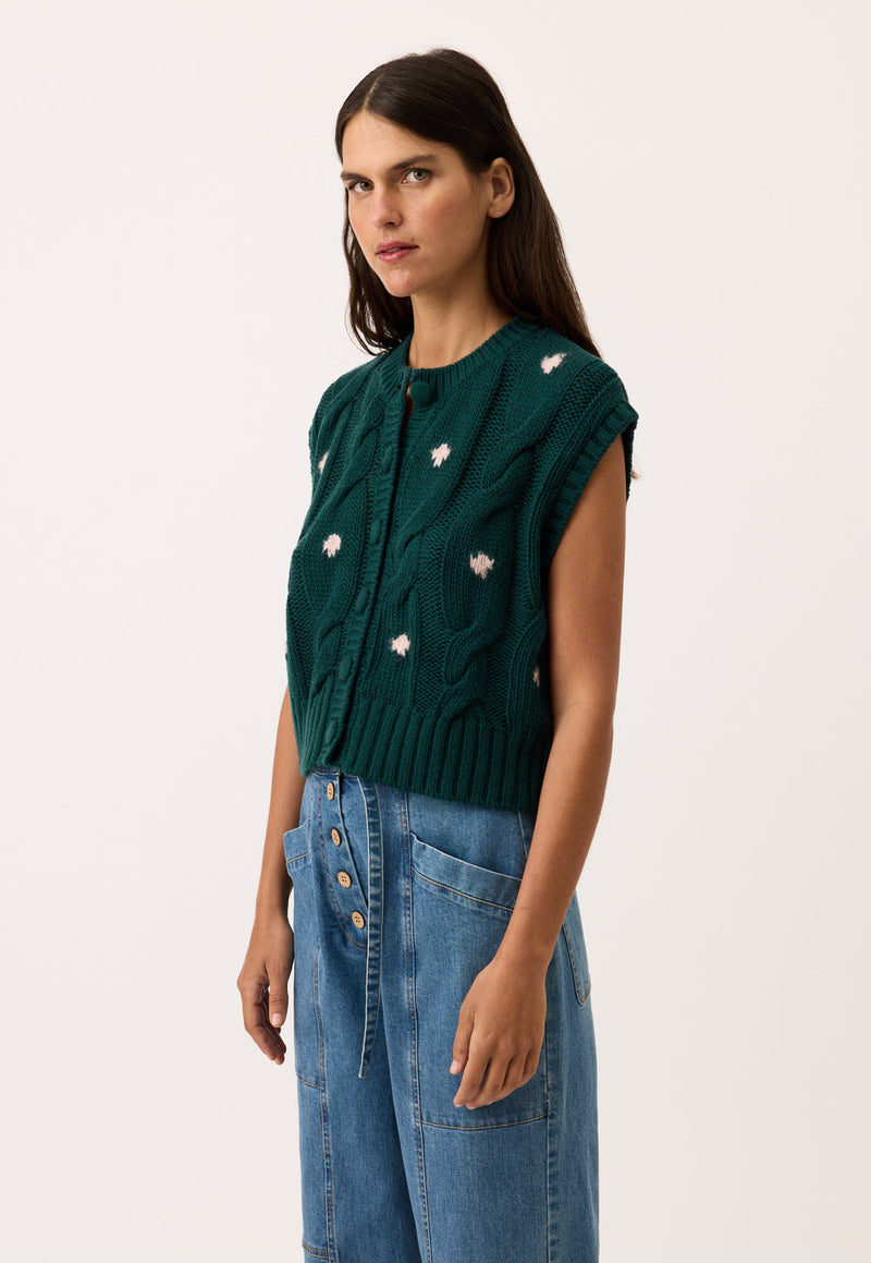 Nancybird Eugenia Vest in Forest