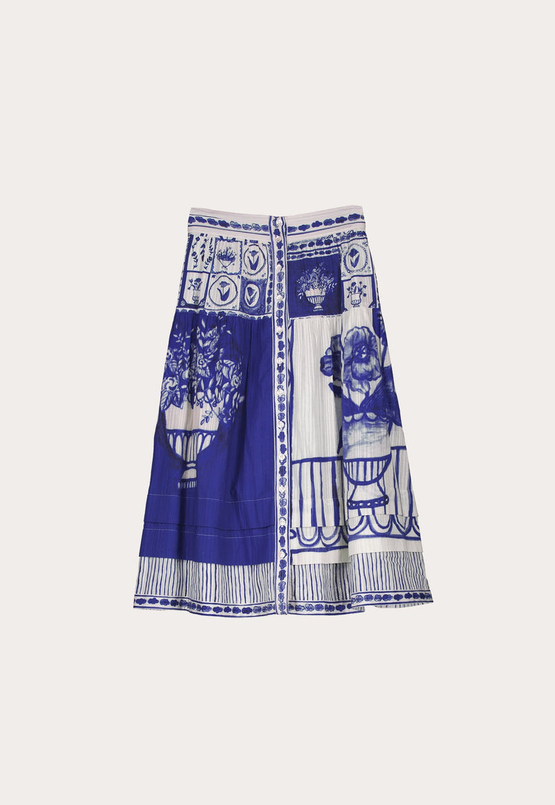 Nancybird Coco Pintuck Skirt in Lyon Tile