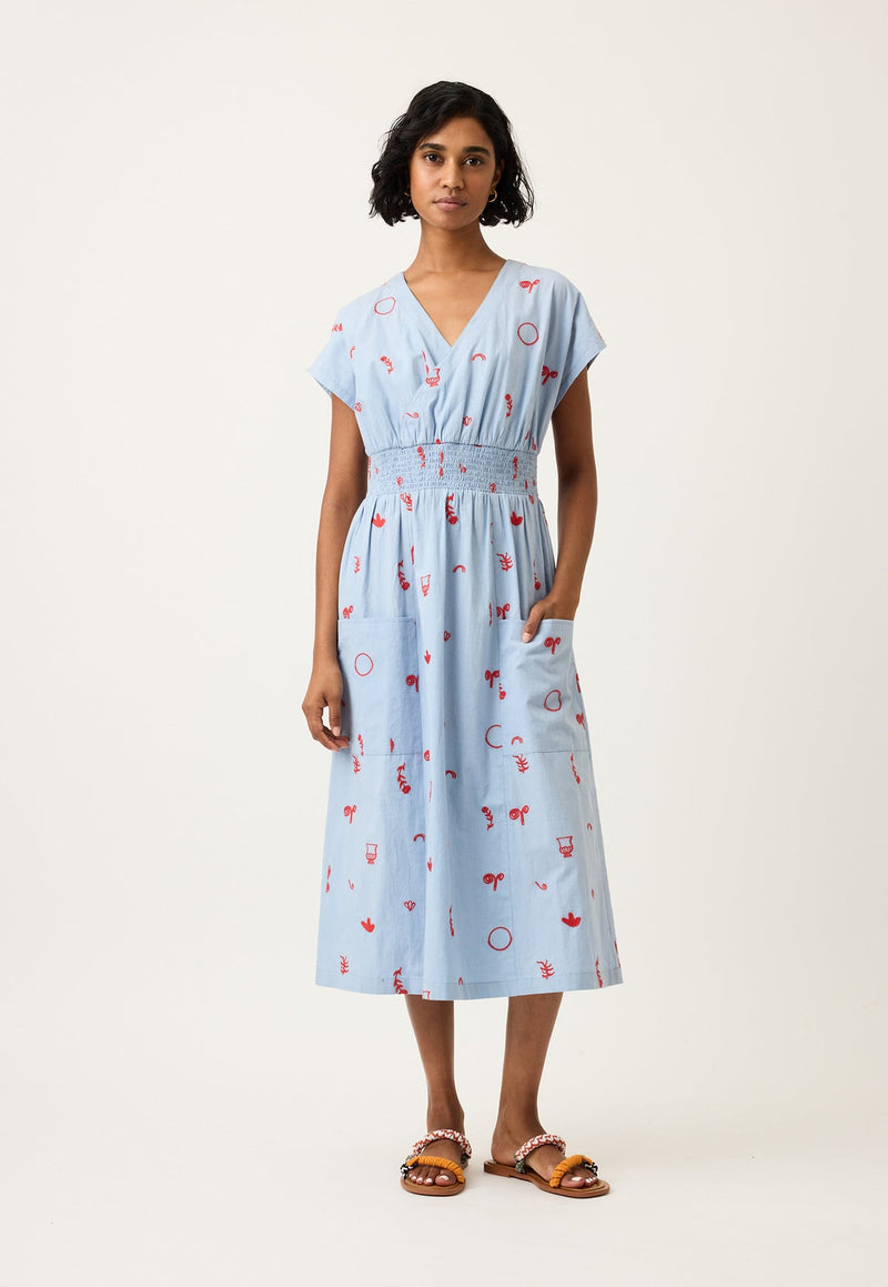 Nancybird Hana Wrap Dress in Motif Embroidery