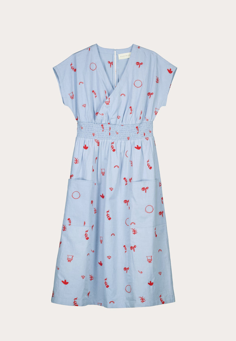 Nancybird Hana Wrap Dress in Motif Embroidery