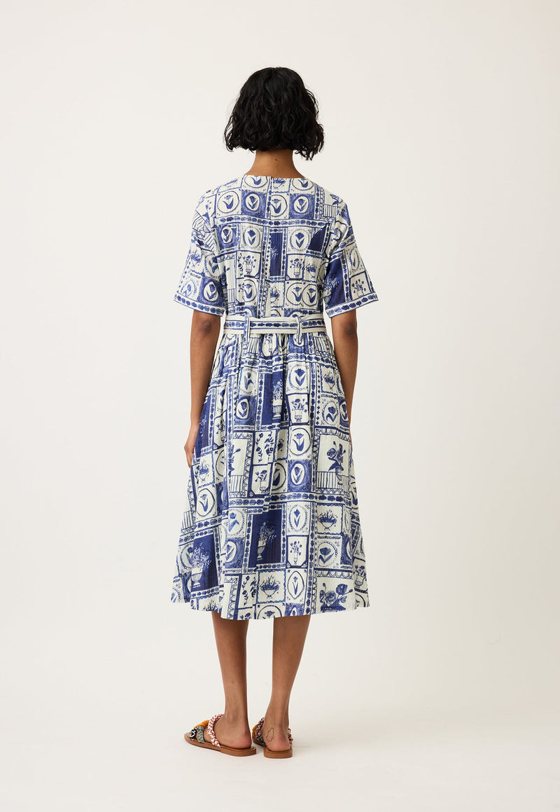 Nancybird Mona Short Sleeve Dress in Lyon Tile
