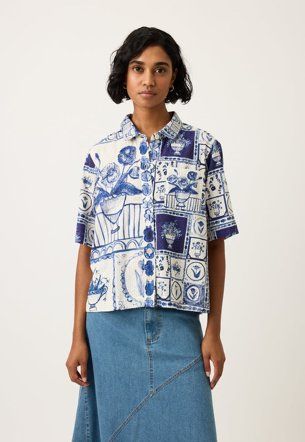 Nancybird Summer Shirt in Lyon Tile
