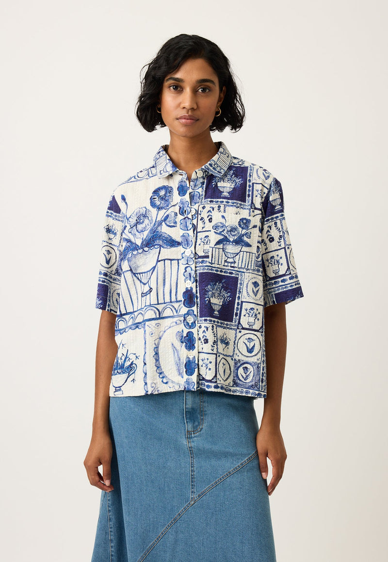 Nancybird Summer Shirt in Lyon Tile