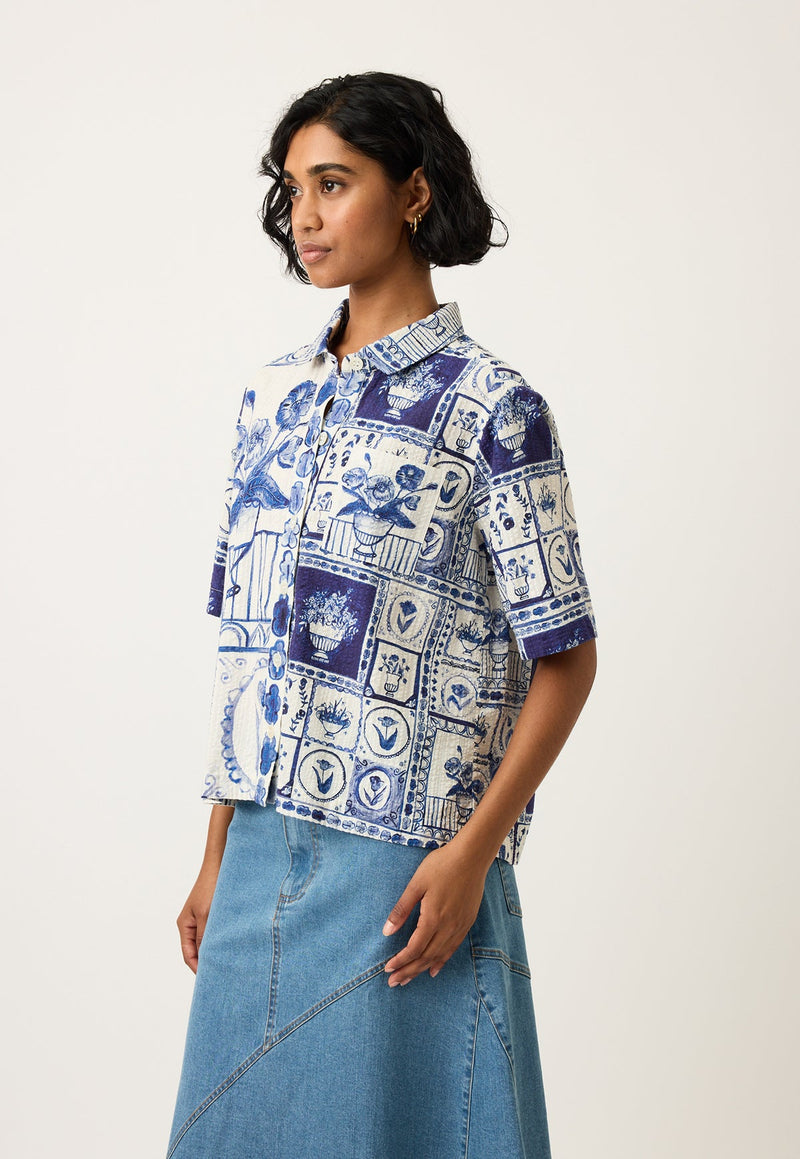 Nancybird Summer Shirt in Lyon Tile