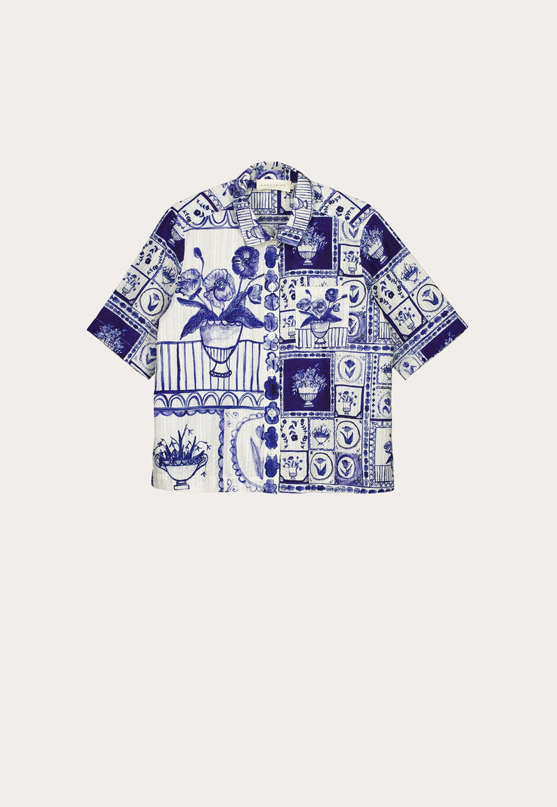 Nancybird Summer Shirt in Lyon Tile