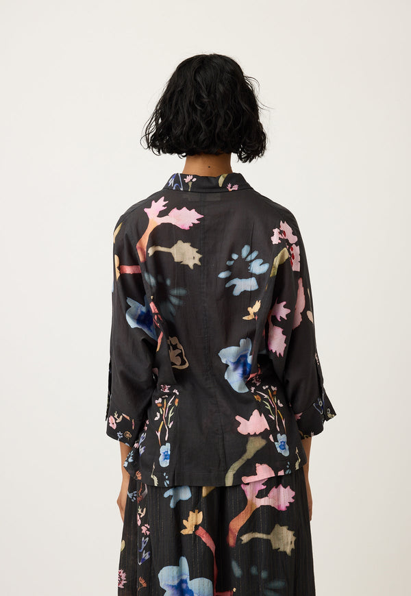Nancybird Alba Shirt in Watercolour Charcoal