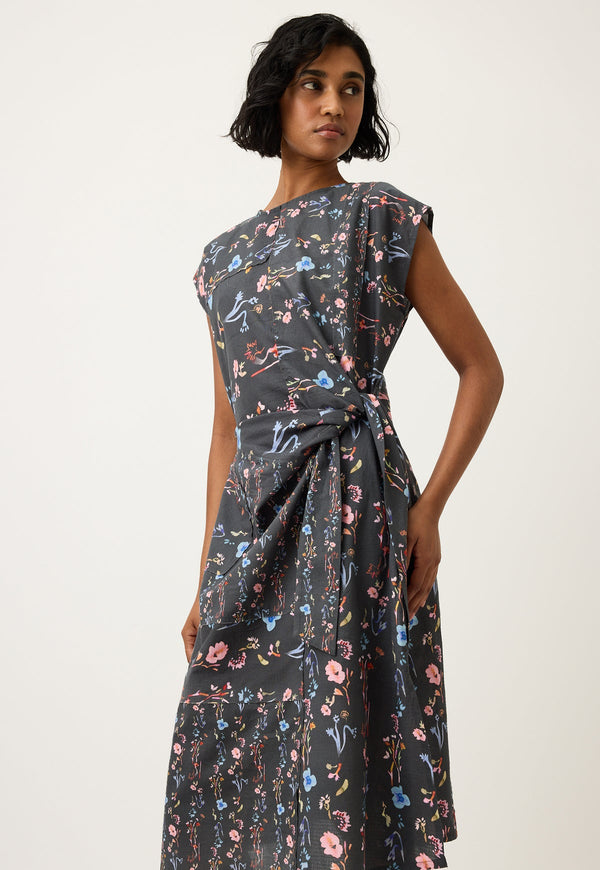 Nancybird Casey Dress in Watercolour Charcoal
