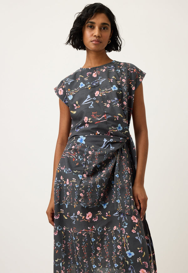 Nancybird Casey Dress in Watercolour Charcoal