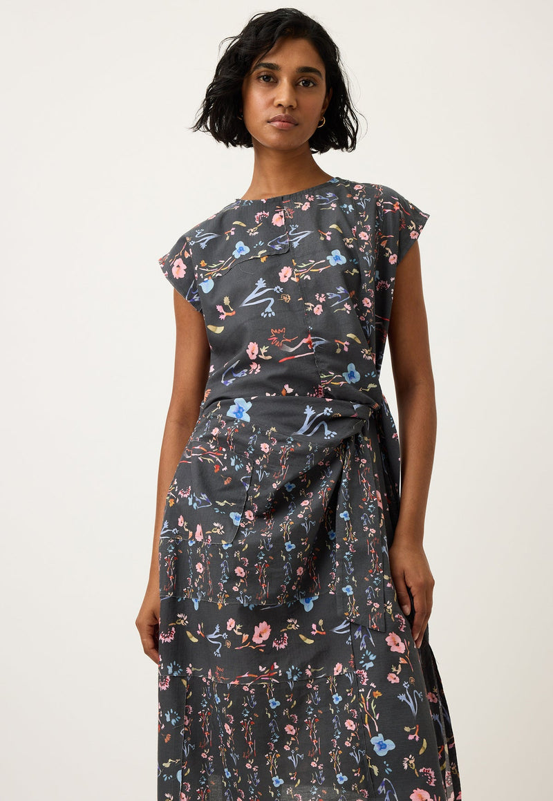 Nancybird Casey Dress in Watercolour Charcoal