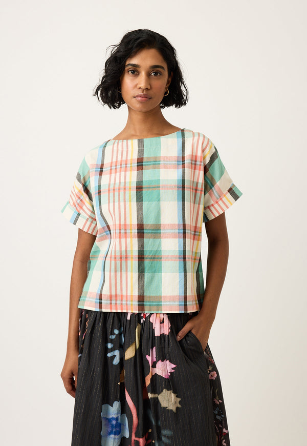 Nancybird Dolman Top in Summer Check