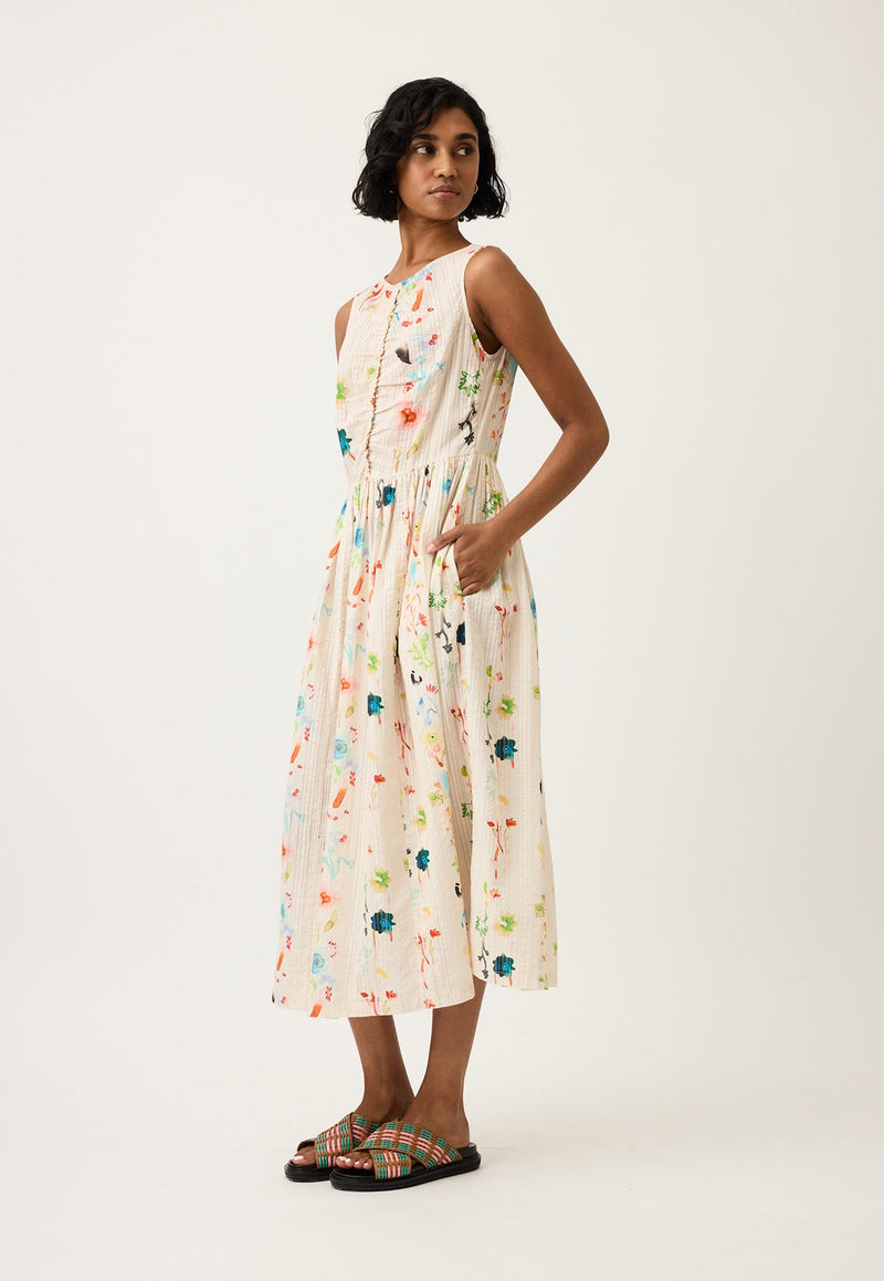 Nancybird Khai Dress in Watercolour Cream