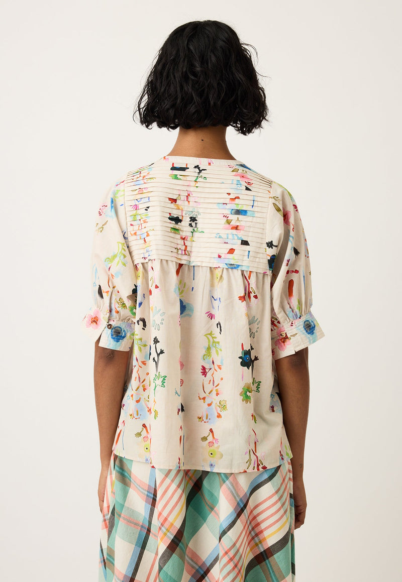 Nancybird Gwen Blouse in Watercolour Cream