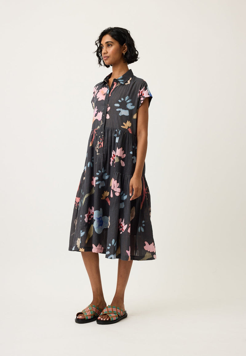 Nancybird Maja Dress in Watercolour Charcoal