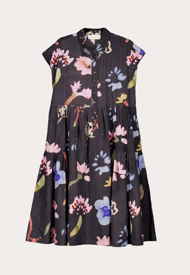 Nancybird Maja Dress in Watercolour Charcoal