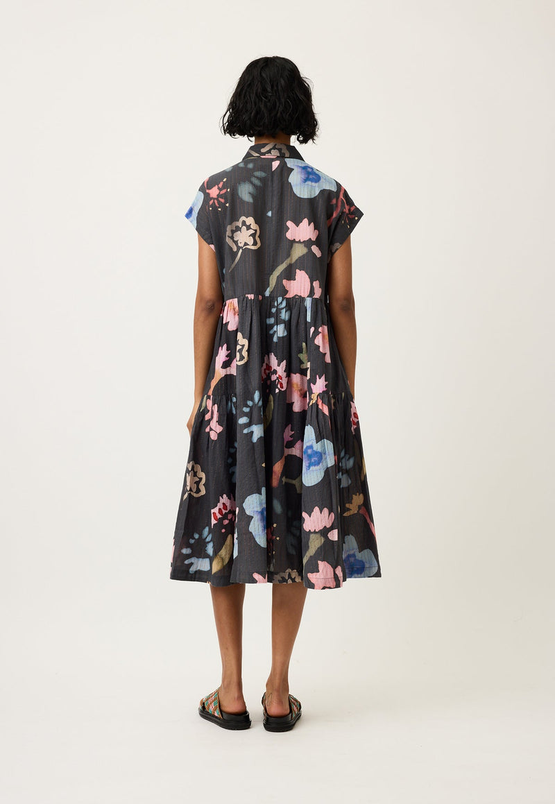 Nancybird Maja Dress in Watercolour Charcoal