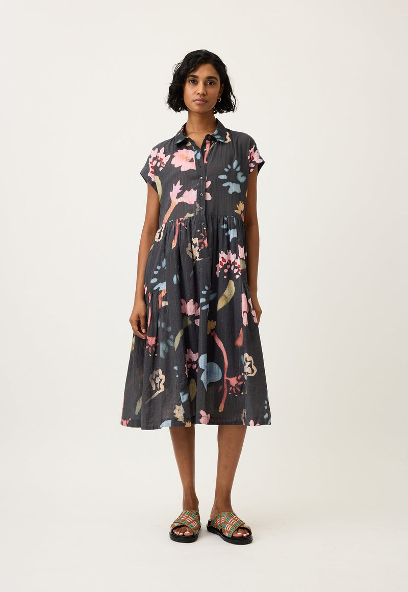 Nancybird Maja Dress in Watercolour Charcoal