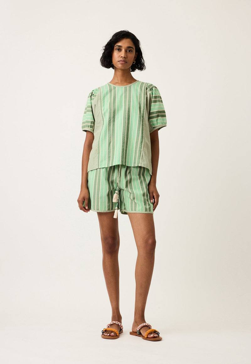 Nancybird Jolene Top in Green Stripe