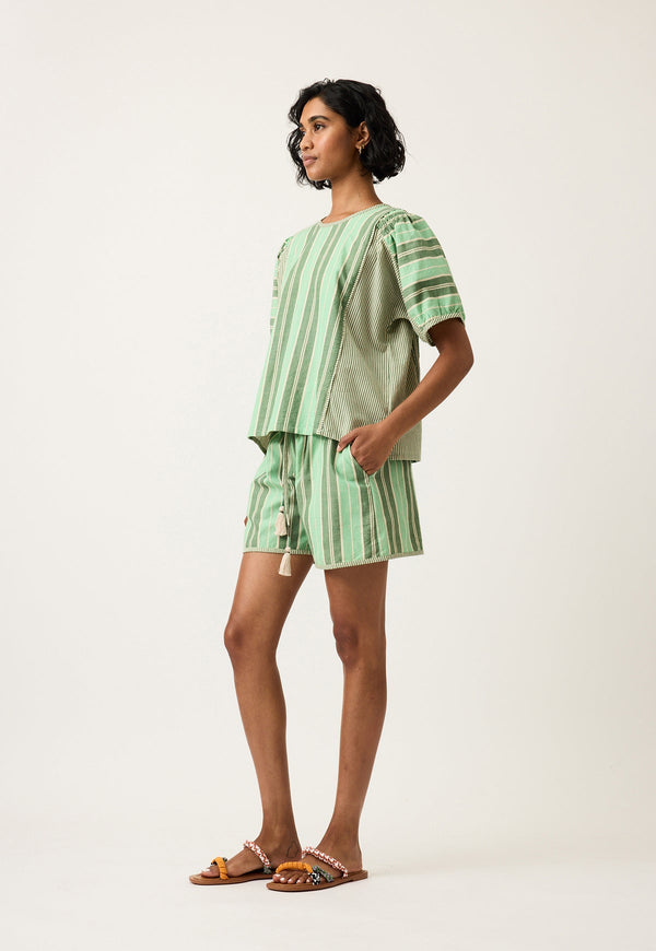 Nancybird Jolene Top in Green Stripe