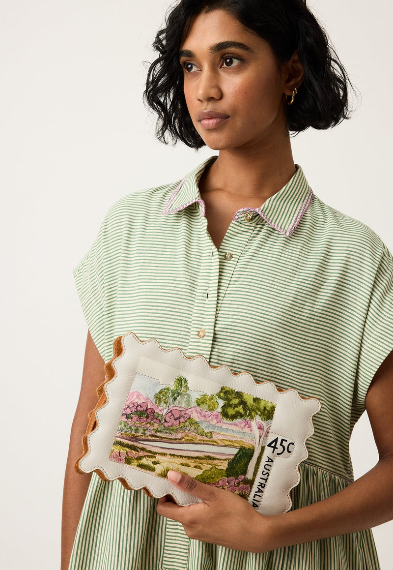 Nancybird Stamp Clutch in Postage