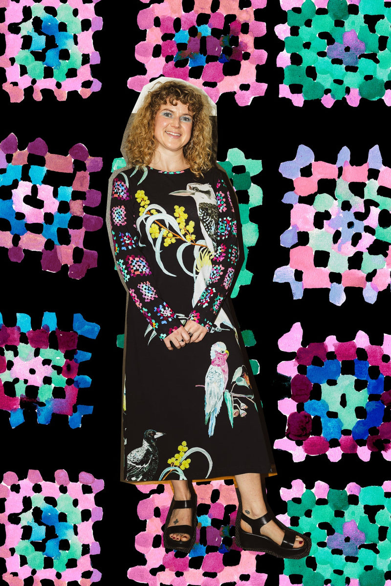 Tara Whalley LS Australian Bird Dress