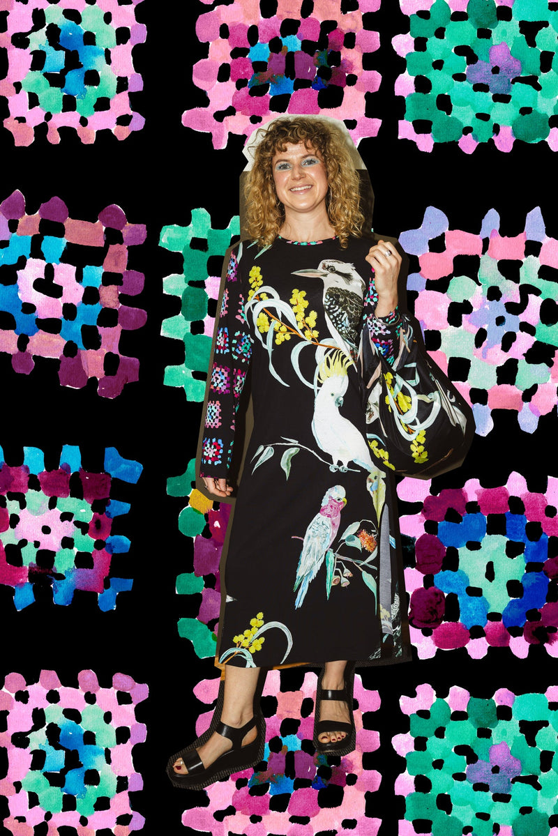 Tara Whalley LS Australian Bird Dress