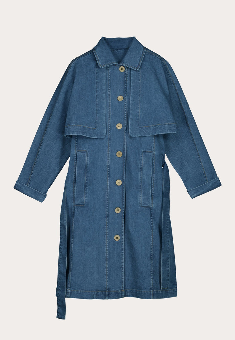 Nancybird Linu Trench in Denim