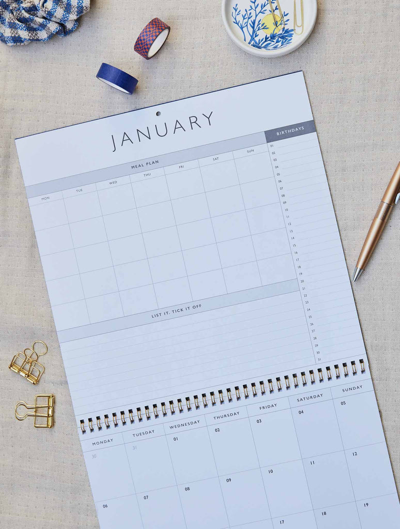 Write to Me 2025 Linen Planner & Calendar in Indigo