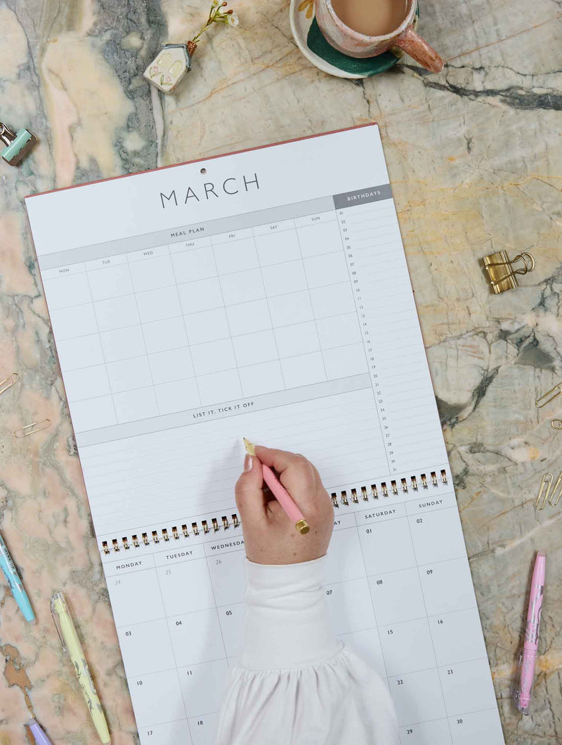 Write To Me 2026 Linen Planner & Calendar in Rose